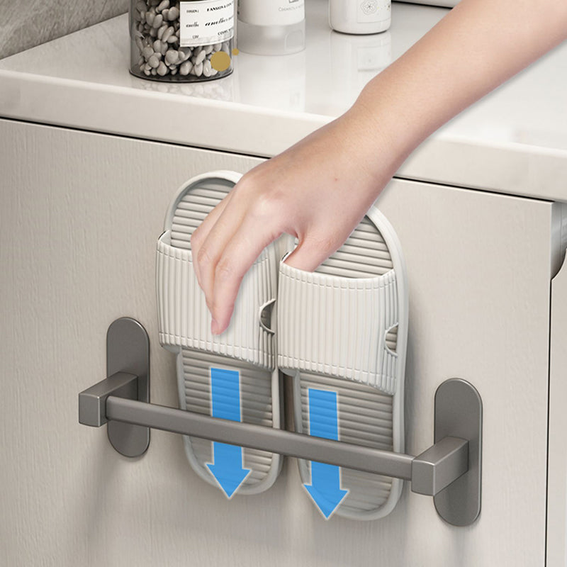 Grey Bathroom Accessory Set Modern 1/2 - Piece Bath Shelf Anti-rust Clearhalo 'Bathroom Hardware Sets' 'Bathroom Hardware' 'Bathroom Remodel & Bathroom Fixtures' 'bathroom_hardware_sets' 'Home Improvement' 'home_improvement' 'home_improvement_bathroom_hardware_sets' 7361065