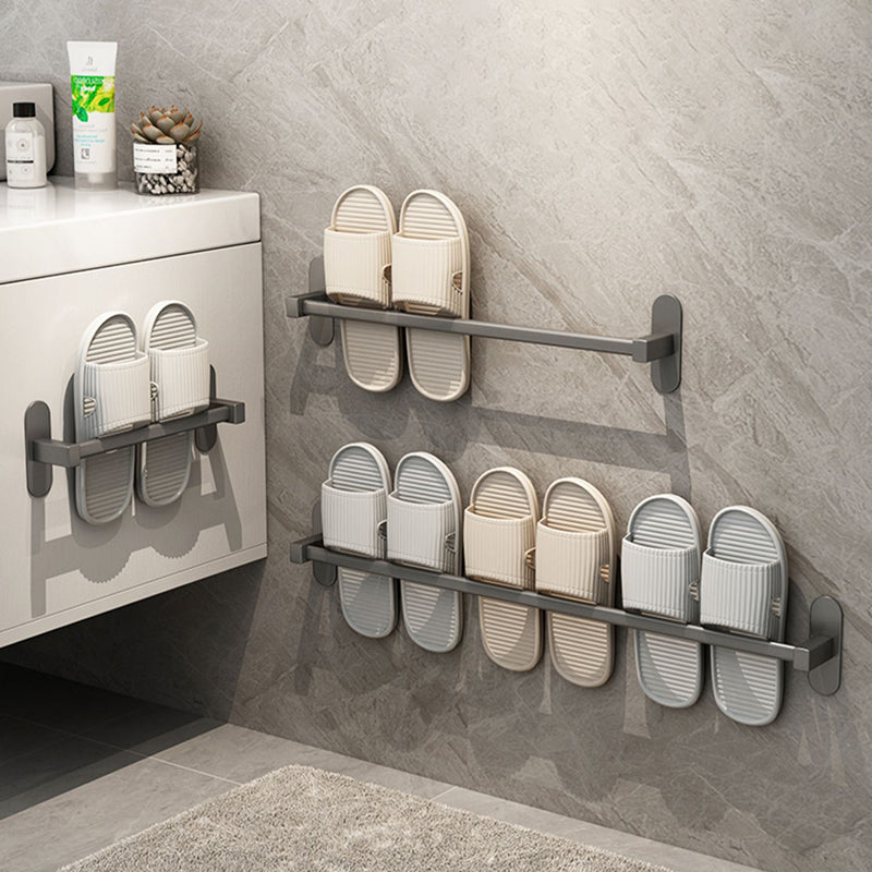 Grey Bathroom Accessory Set Modern 1/2 - Piece Bath Shelf Anti-rust Clearhalo 'Bathroom Hardware Sets' 'Bathroom Hardware' 'Bathroom Remodel & Bathroom Fixtures' 'bathroom_hardware_sets' 'Home Improvement' 'home_improvement' 'home_improvement_bathroom_hardware_sets' 7361068