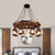 Kerosene Dining Room Hanging Chandelier Coastal Clear Glass 8 Lights Black Finish Ceiling Fixture with Wood Wheel Deco Black Clearhalo 'Cast Iron' 'Ceiling Lights' 'Chandeliers' 'Industrial Chandeliers' 'Industrial' 'Metal' 'Middle Century Chandeliers' 'Rustic Chandeliers' 'Tiffany' Lighting' 736131