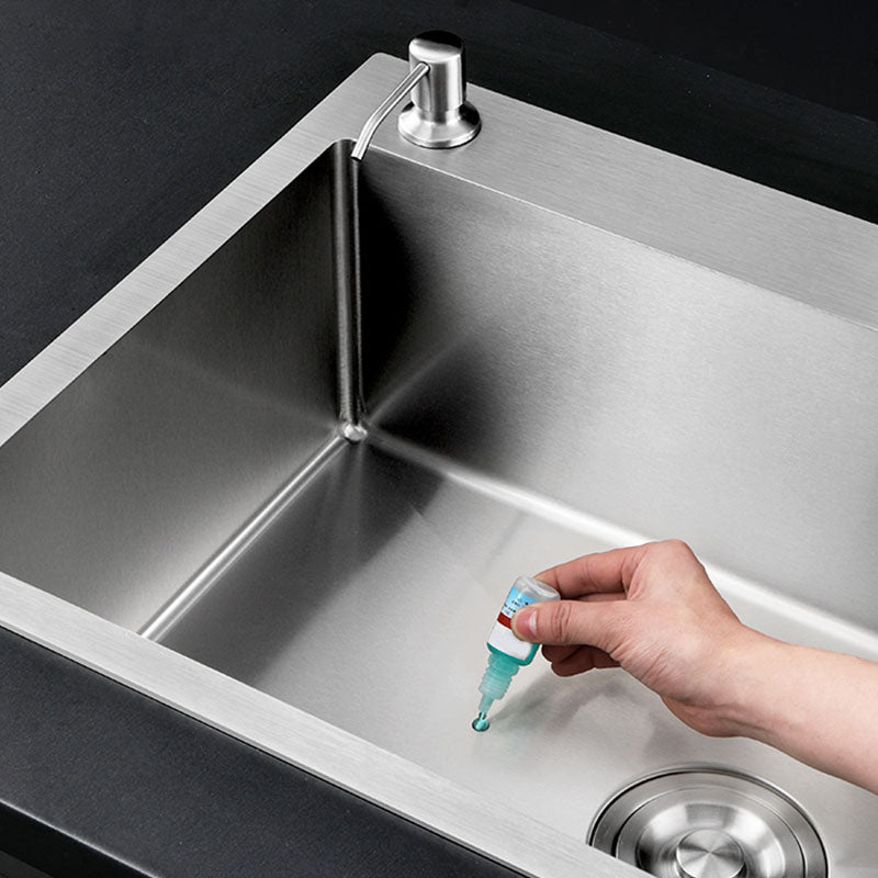 Modern Workstation Ledge Stainless Steel with Faucet and Soap Dispenser Prep Station Clearhalo 'Home Improvement' 'home_improvement' 'home_improvement_kitchen_sinks' 'Kitchen Remodel & Kitchen Fixtures' 'Kitchen Sinks & Faucet Components' 'Kitchen Sinks' 'kitchen_sinks' 7361631