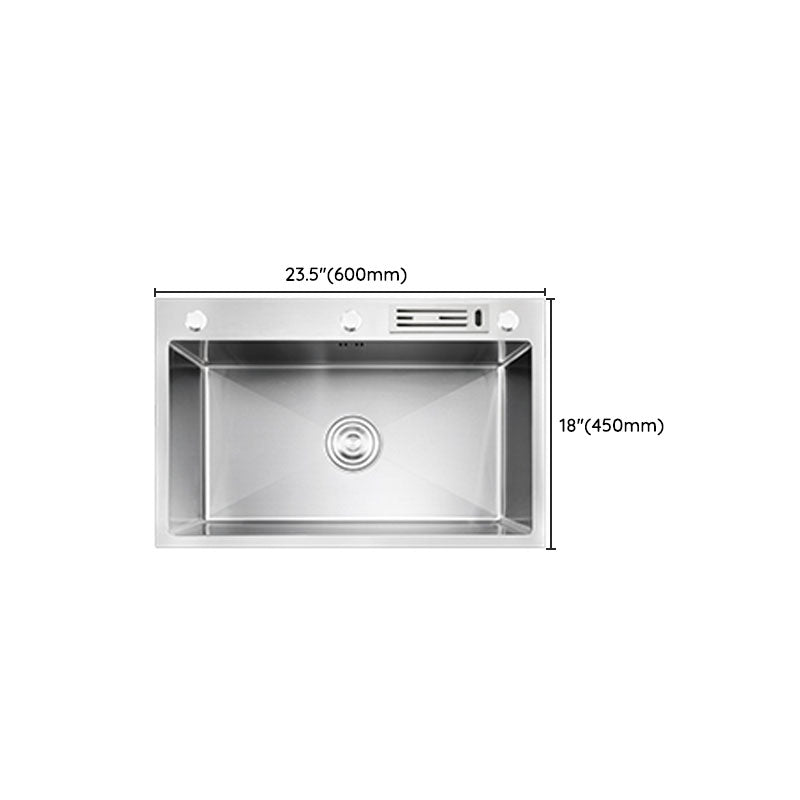 Modern Workstation Ledge Stainless Steel with Faucet and Soap Dispenser Prep Station Clearhalo 'Home Improvement' 'home_improvement' 'home_improvement_kitchen_sinks' 'Kitchen Remodel & Kitchen Fixtures' 'Kitchen Sinks & Faucet Components' 'Kitchen Sinks' 'kitchen_sinks' 7361652