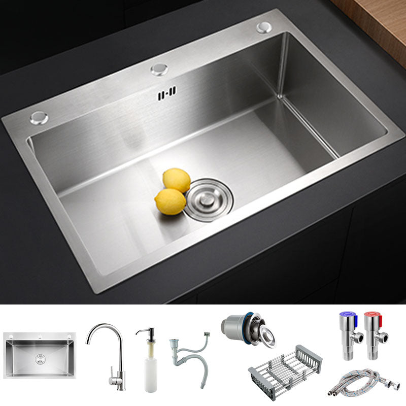 Modern Kitchen Bar Sink Stainless Steel with Faucet and Soap Dispenser Sink Sink with Faucet Round Faucet Clearhalo 'Home Improvement' 'home_improvement' 'home_improvement_kitchen_sinks' 'Kitchen Remodel & Kitchen Fixtures' 'Kitchen Sinks & Faucet Components' 'Kitchen Sinks' 'kitchen_sinks' 7361708