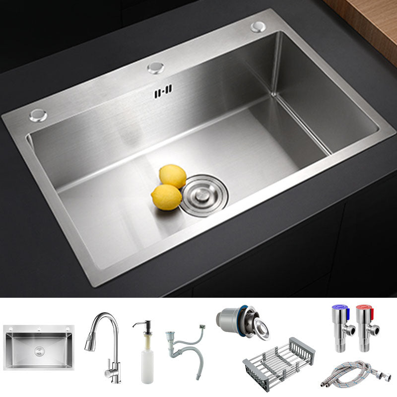 Modern Kitchen Bar Sink Stainless Steel with Faucet and Soap Dispenser Sink Sink with Faucet Pull Out Faucet Clearhalo 'Home Improvement' 'home_improvement' 'home_improvement_kitchen_sinks' 'Kitchen Remodel & Kitchen Fixtures' 'Kitchen Sinks & Faucet Components' 'Kitchen Sinks' 'kitchen_sinks' 7361710