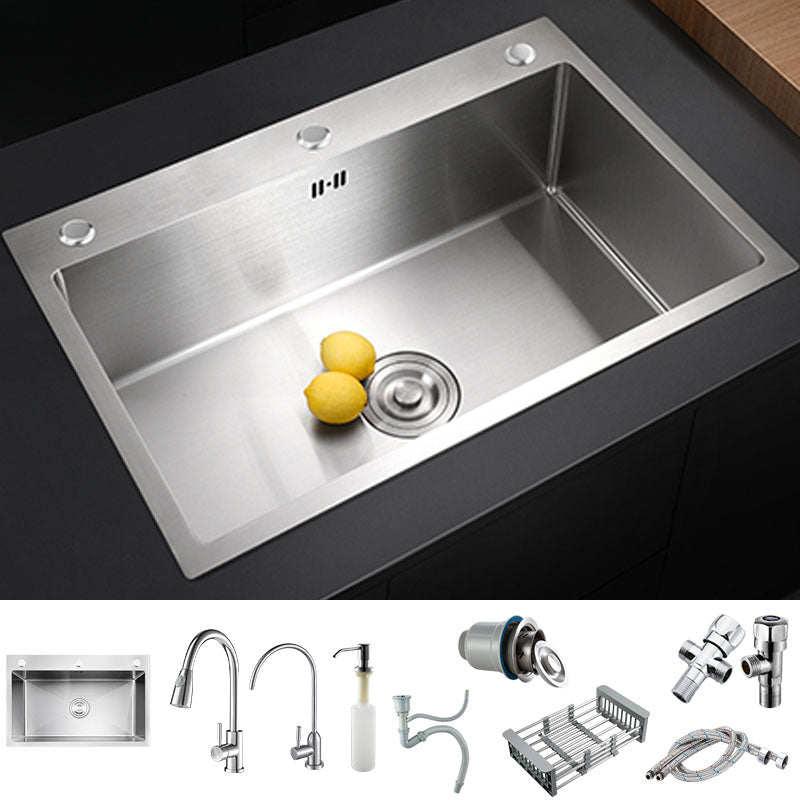 Modern Kitchen Bar Sink Stainless Steel with Faucet and Soap Dispenser Sink Sink with Faucet Pulling Faucet & Water Purification Faucet Clearhalo 'Home Improvement' 'home_improvement' 'home_improvement_kitchen_sinks' 'Kitchen Remodel & Kitchen Fixtures' 'Kitchen Sinks & Faucet Components' 'Kitchen Sinks' 'kitchen_sinks' 7361714