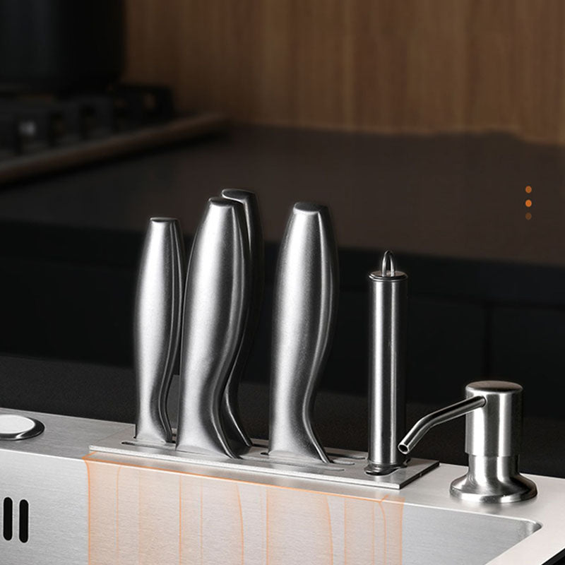 Modern Kitchen Bar Sink Stainless Steel with Faucet and Soap Dispenser Sink Clearhalo 'Home Improvement' 'home_improvement' 'home_improvement_kitchen_sinks' 'Kitchen Remodel & Kitchen Fixtures' 'Kitchen Sinks & Faucet Components' 'Kitchen Sinks' 'kitchen_sinks' 7361716