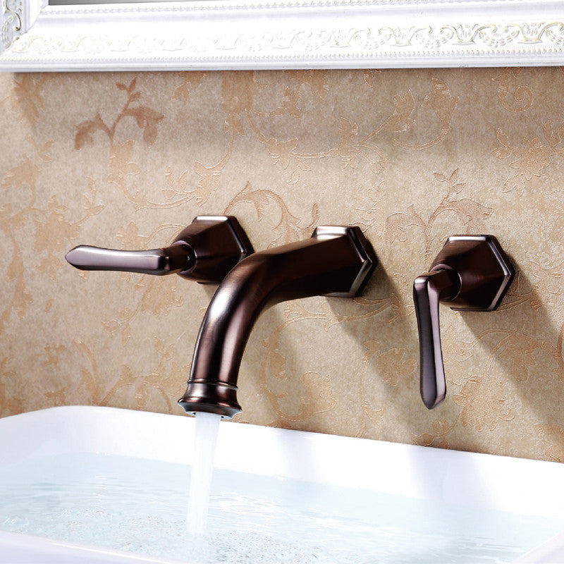 Glam Tub Faucet Wall Mounted Double Handle Low Arc Bath Faucet Trim Bronze Clearhalo 'Bathroom Remodel & Bathroom Fixtures' 'Bathtub Faucets' 'bathtub_faucets' 'Home Improvement' 'home_improvement' 'home_improvement_bathtub_faucets' 7361747