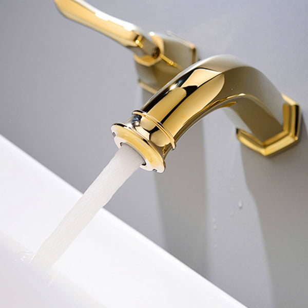 Glam Tub Faucet Wall Mounted Double Handle Low Arc Bath Faucet Trim Clearhalo 'Bathroom Remodel & Bathroom Fixtures' 'Bathtub Faucets' 'bathtub_faucets' 'Home Improvement' 'home_improvement' 'home_improvement_bathtub_faucets' 7361748