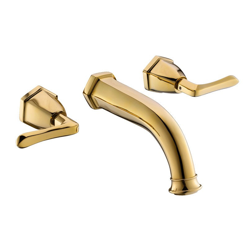 Glam Tub Faucet Wall Mounted Double Handle Low Arc Bath Faucet Trim Clearhalo 'Bathroom Remodel & Bathroom Fixtures' 'Bathtub Faucets' 'bathtub_faucets' 'Home Improvement' 'home_improvement' 'home_improvement_bathtub_faucets' 7361750