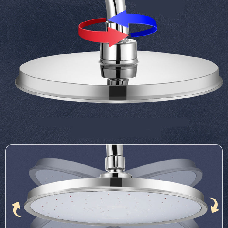 Round Shower Head Combo Modern Fixed Shower Head for Bathroom Clearhalo 'Bathroom Remodel & Bathroom Fixtures' 'Home Improvement' 'home_improvement' 'home_improvement_shower_heads' 'Shower Heads' 'shower_heads' 'Showers & Bathtubs Plumbing' 'Showers & Bathtubs' 7361852
