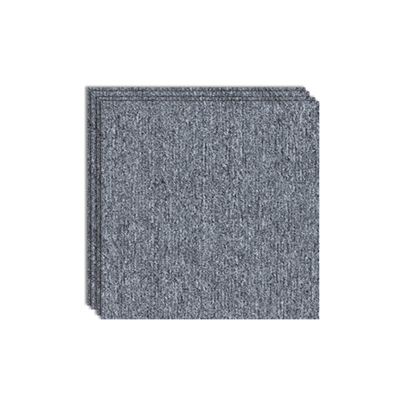 Modern Carpet Floor Tile Glue Down Level Loop Fire Resistant Carpet Tile Smoke Gray 4-Piece Set Clearhalo 'Carpet Tiles & Carpet Squares' 'carpet_tiles_carpet_squares' 'Flooring 'Home Improvement' 'home_improvement' 'home_improvement_carpet_tiles_carpet_squares' Walls and Ceiling' 7361874
