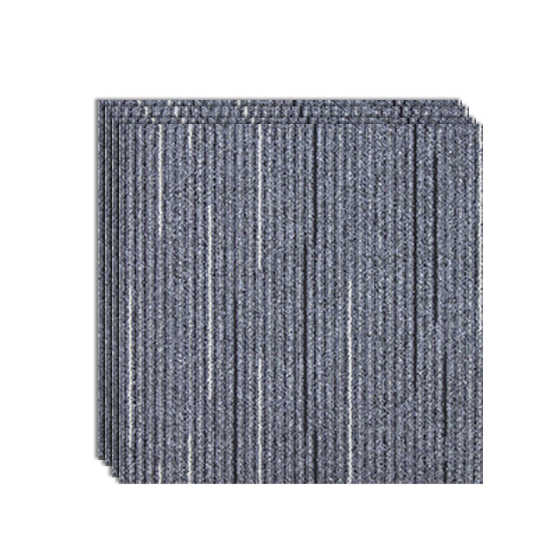 Modern Carpet Floor Tile Glue Down Level Loop Fire Resistant Carpet Tile Gray Black White 4-Piece Set Asphalt Clearhalo 'Carpet Tiles & Carpet Squares' 'carpet_tiles_carpet_squares' 'Flooring 'Home Improvement' 'home_improvement' 'home_improvement_carpet_tiles_carpet_squares' Walls and Ceiling' 7361894