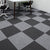 Modern Carpet Tiles Level Loop Glue Down Fire Resistant Carpet Floor Tile Light Gray-Black 40-Piece Set Clearhalo 'Carpet Tiles & Carpet Squares' 'carpet_tiles_carpet_squares' 'Flooring 'Home Improvement' 'home_improvement' 'home_improvement_carpet_tiles_carpet_squares' Walls and Ceiling' 7361909