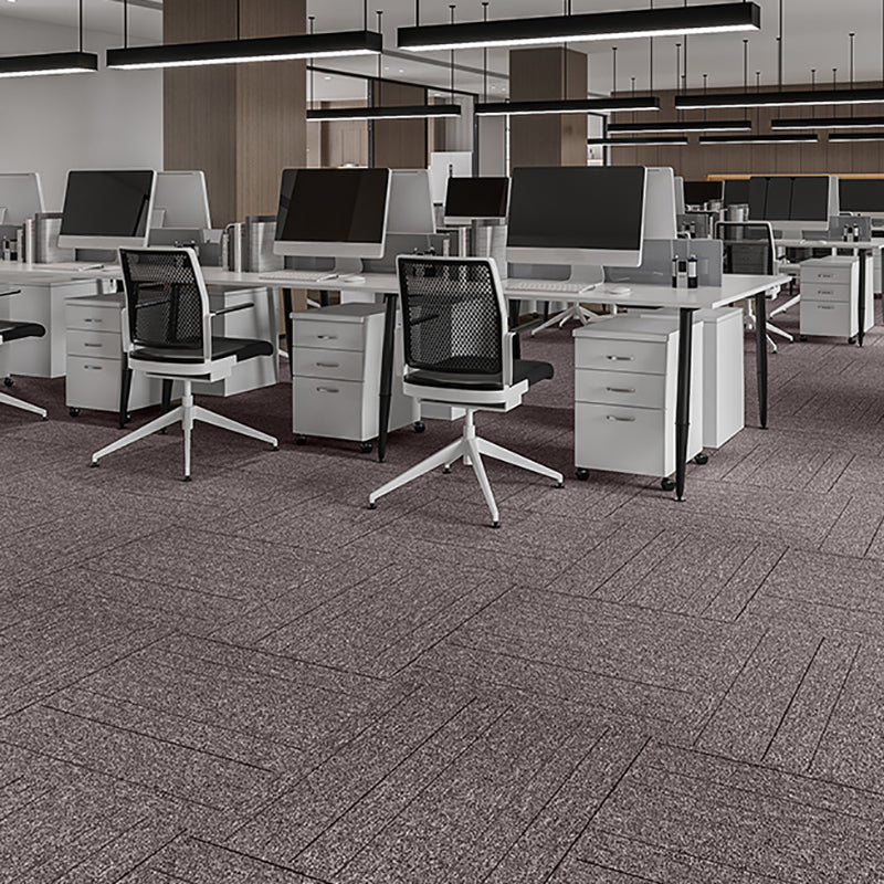 Modern Carpet Tiles Level Loop Glue Down Fire Resistant Carpet Floor Tile Brown White 40-Piece Set Clearhalo 'Carpet Tiles & Carpet Squares' 'carpet_tiles_carpet_squares' 'Flooring 'Home Improvement' 'home_improvement' 'home_improvement_carpet_tiles_carpet_squares' Walls and Ceiling' 7361911