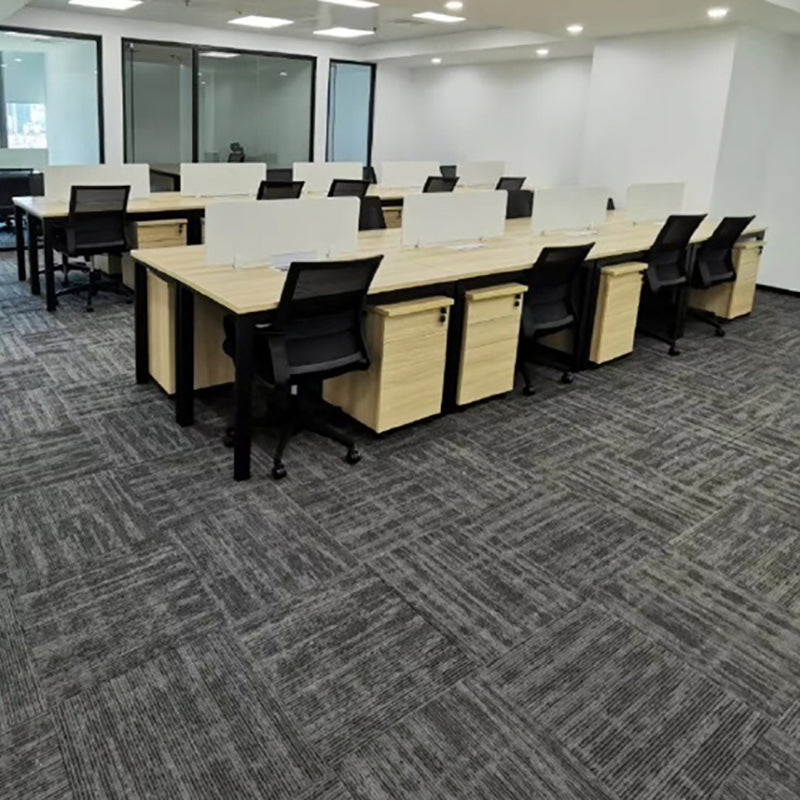 Modern Carpet Tiles Level Loop Glue Down Fire Resistant Carpet Floor Tile Gray Black White 40-Piece Set Vinyl Clearhalo 'Carpet Tiles & Carpet Squares' 'carpet_tiles_carpet_squares' 'Flooring 'Home Improvement' 'home_improvement' 'home_improvement_carpet_tiles_carpet_squares' Walls and Ceiling' 7361930