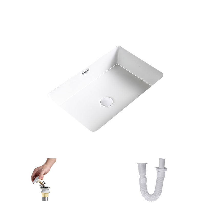 Modern Undermount Bathroom Sink Porcelain with Pop-Up Drain Basin Sink 24"L x 16"W x 7"H Sink Clearhalo 'Bathroom Remodel & Bathroom Fixtures' 'Bathroom Sinks & Faucet Components' 'Bathroom Sinks' 'bathroom_sink' 'Home Improvement' 'home_improvement' 'home_improvement_bathroom_sink' 7362427