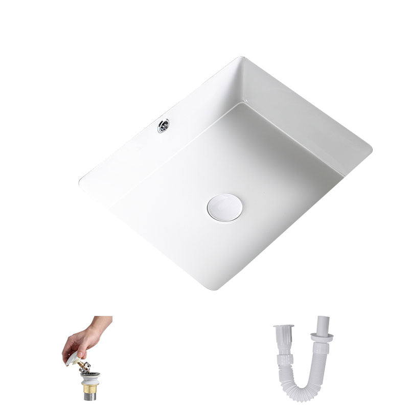 Modern Undermount Bathroom Sink Porcelain with Pop-Up Drain Basin Sink 20"L x 16"W x 7"H Sink Clearhalo 'Bathroom Remodel & Bathroom Fixtures' 'Bathroom Sinks & Faucet Components' 'Bathroom Sinks' 'bathroom_sink' 'Home Improvement' 'home_improvement' 'home_improvement_bathroom_sink' 7362442