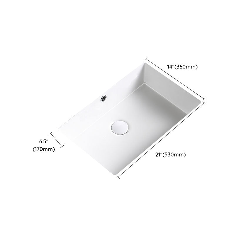 Modern Undermount Bathroom Sink Porcelain with Pop-Up Drain Basin Sink Clearhalo 'Bathroom Remodel & Bathroom Fixtures' 'Bathroom Sinks & Faucet Components' 'Bathroom Sinks' 'bathroom_sink' 'Home Improvement' 'home_improvement' 'home_improvement_bathroom_sink' 7362454