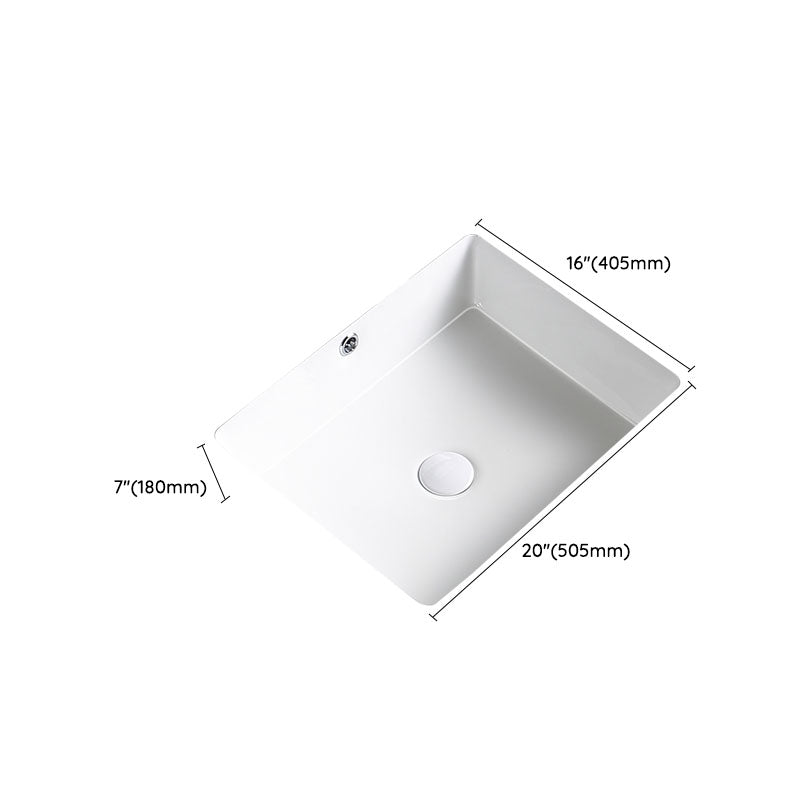 Modern Undermount Bathroom Sink Porcelain with Pop-Up Drain Basin Sink Clearhalo 'Bathroom Remodel & Bathroom Fixtures' 'Bathroom Sinks & Faucet Components' 'Bathroom Sinks' 'bathroom_sink' 'Home Improvement' 'home_improvement' 'home_improvement_bathroom_sink' 7362455