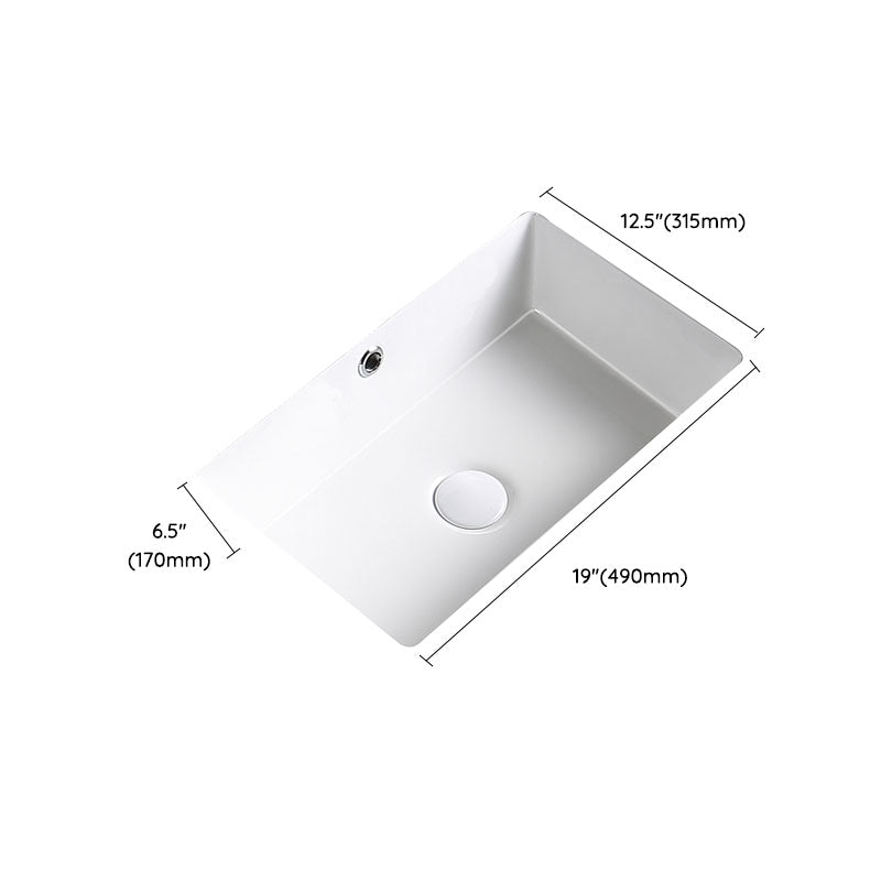 Modern Undermount Bathroom Sink Porcelain with Pop-Up Drain Basin Sink Clearhalo 'Bathroom Remodel & Bathroom Fixtures' 'Bathroom Sinks & Faucet Components' 'Bathroom Sinks' 'bathroom_sink' 'Home Improvement' 'home_improvement' 'home_improvement_bathroom_sink' 7362460