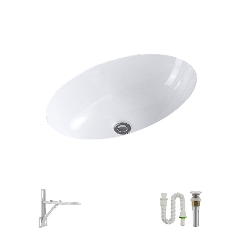 Modern Undermount Vanity Sink Porcelain Shut-Off Valve Included Bathroom Sink 24"L x 17"W x 8"H Sink Clearhalo 'Bathroom Remodel & Bathroom Fixtures' 'Bathroom Sinks & Faucet Components' 'Bathroom Sinks' 'bathroom_sink' 'Home Improvement' 'home_improvement' 'home_improvement_bathroom_sink' 7362469