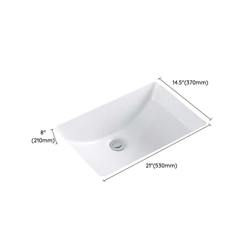 Modern Undermount Vanity Sink Porcelain Shut-Off Valve Included Bathroom Sink Clearhalo 'Bathroom Remodel & Bathroom Fixtures' 'Bathroom Sinks & Faucet Components' 'Bathroom Sinks' 'bathroom_sink' 'Home Improvement' 'home_improvement' 'home_improvement_bathroom_sink' 7362494