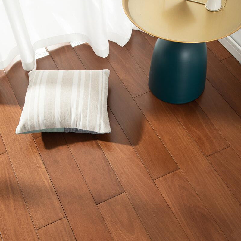 Solid Wood Rectangle Flooring Waterproof Smooth Hardwood Flooring Dark Wood Clearhalo 'Flooring 'Hardwood Flooring' 'hardwood_flooring' 'Home Improvement' 'home_improvement' 'home_improvement_hardwood_flooring' Walls and Ceiling' 7362550