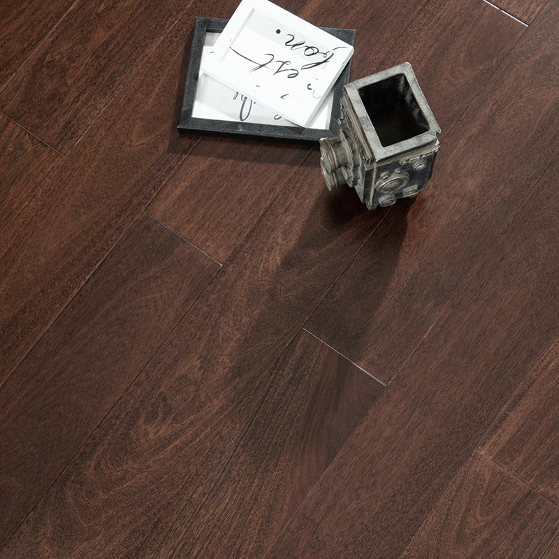 Solid Wood Rectangle Flooring Waterproof Smooth Hardwood Flooring Walnut Clearhalo 'Flooring 'Hardwood Flooring' 'hardwood_flooring' 'Home Improvement' 'home_improvement' 'home_improvement_hardwood_flooring' Walls and Ceiling' 7362552