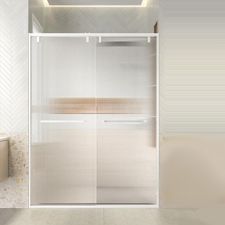 Transparent Double Shower Bath Door Metal White Framed Shower Door Clearhalo 'Bathroom Remodel & Bathroom Fixtures' 'Home Improvement' 'home_improvement' 'home_improvement_shower_tub_doors' 'Shower and Tub Doors' 'shower_tub_doors' 'Showers & Bathtubs' 7362649