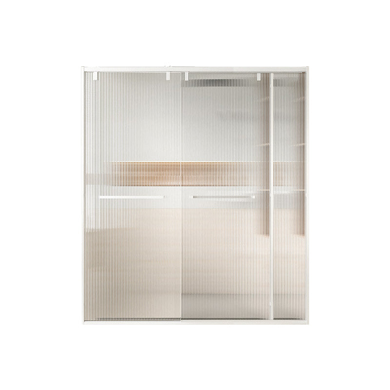 Transparent Double Shower Bath Door Metal White Framed Shower Door Changhong Glass Right Clearhalo 'Bathroom Remodel & Bathroom Fixtures' 'Home Improvement' 'home_improvement' 'home_improvement_shower_tub_doors' 'Shower and Tub Doors' 'shower_tub_doors' 'Showers & Bathtubs' 7362667