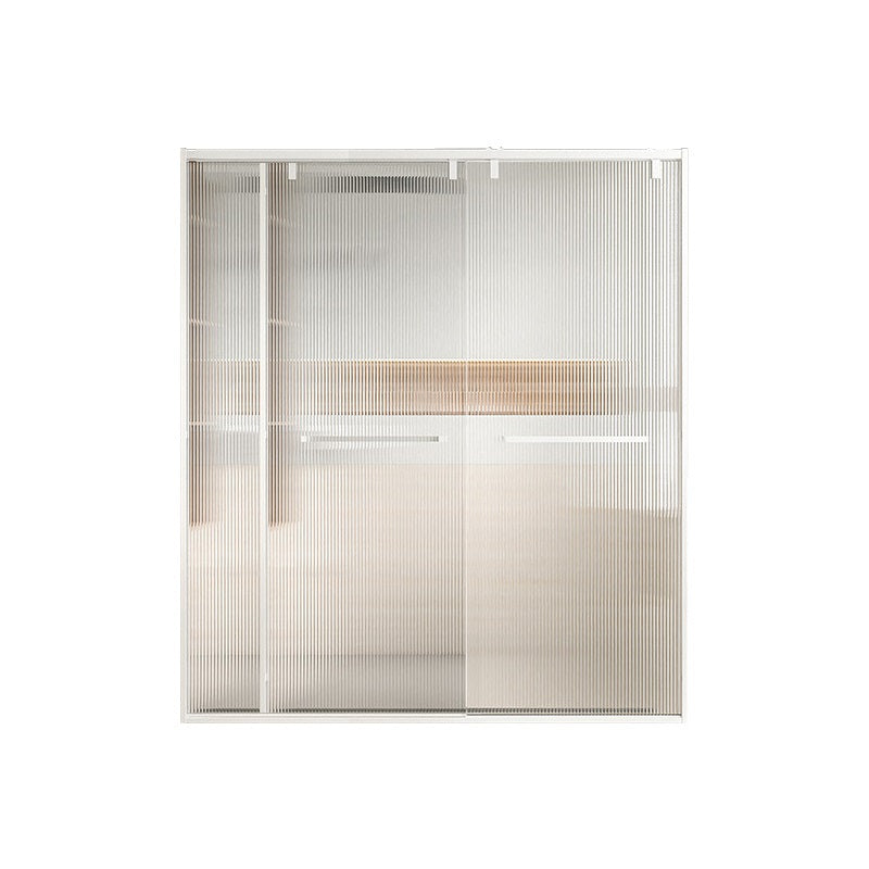 Transparent Double Shower Bath Door Metal White Framed Shower Door Changhong Glass Left Clearhalo 'Bathroom Remodel & Bathroom Fixtures' 'Home Improvement' 'home_improvement' 'home_improvement_shower_tub_doors' 'Shower and Tub Doors' 'shower_tub_doors' 'Showers & Bathtubs' 7362669