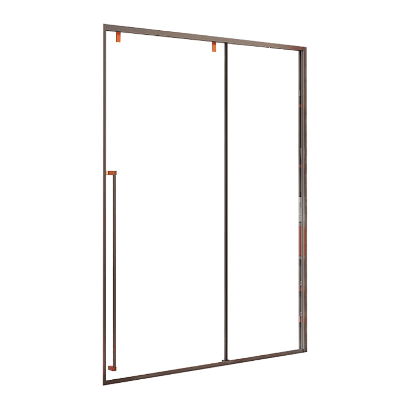 Silver Semi Frameless Shower Doors Single Sliding Shower Bath Door 51"L x 79"H Right Clearhalo 'Bathroom Remodel & Bathroom Fixtures' 'Home Improvement' 'home_improvement' 'home_improvement_shower_tub_doors' 'Shower and Tub Doors' 'shower_tub_doors' 'Showers & Bathtubs' 7362680