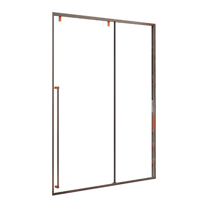 Silver Semi Frameless Shower Doors Single Sliding Shower Bath Door 51"L x 79"H Right Clearhalo 'Bathroom Remodel & Bathroom Fixtures' 'Home Improvement' 'home_improvement' 'home_improvement_shower_tub_doors' 'Shower and Tub Doors' 'shower_tub_doors' 'Showers & Bathtubs' 7362680