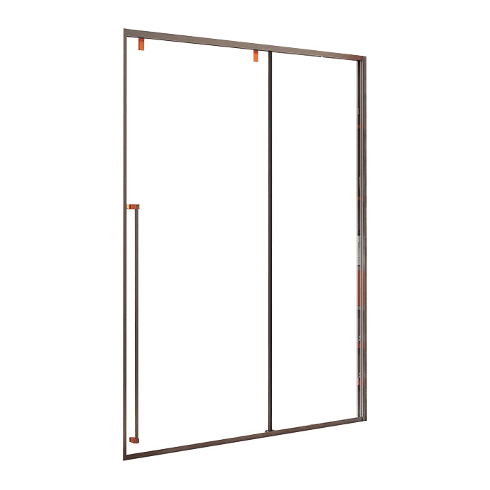 Silver Semi Frameless Shower Doors Single Sliding Shower Bath Door Clearhalo 'Bathroom Remodel & Bathroom Fixtures' 'Home Improvement' 'home_improvement' 'home_improvement_shower_tub_doors' 'Shower and Tub Doors' 'shower_tub_doors' 'Showers & Bathtubs' 7362687