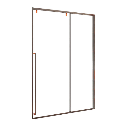 Silver Semi Frameless Shower Doors Single Sliding Shower Bath Door Clearhalo 'Bathroom Remodel & Bathroom Fixtures' 'Home Improvement' 'home_improvement' 'home_improvement_shower_tub_doors' 'Shower and Tub Doors' 'shower_tub_doors' 'Showers & Bathtubs' 7362687