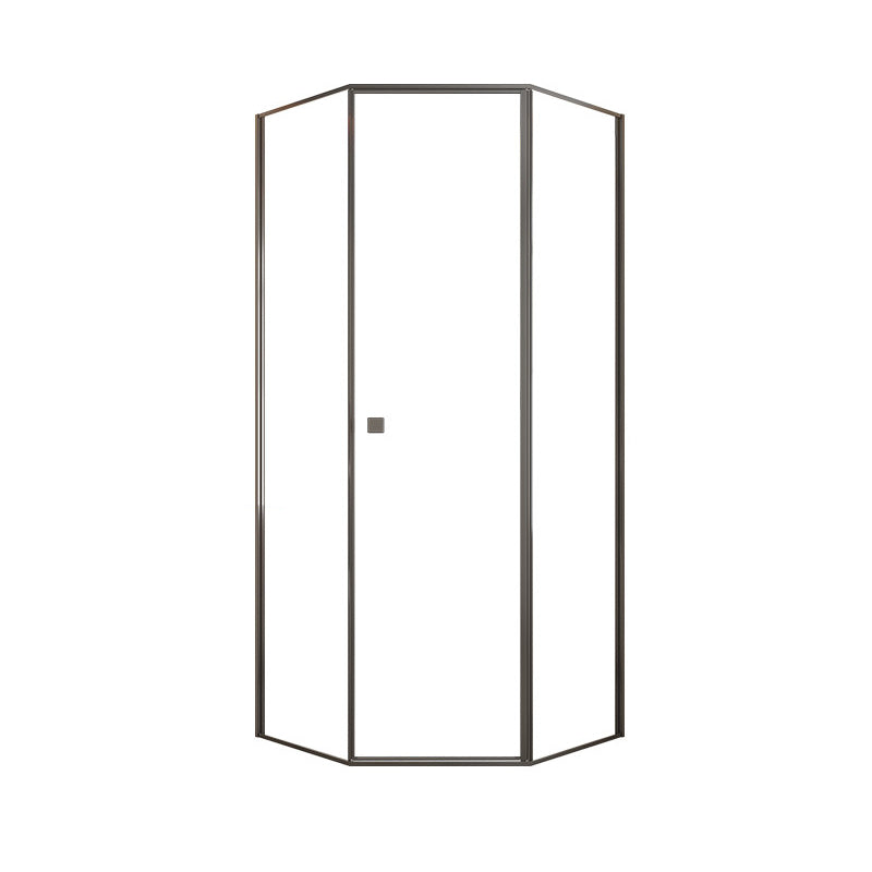 Pivot Framed Shower Bath Door Transparent Clear Shower Bath Door Black 35.4"L x 35.4"W x 76.8"H Right Clearhalo 'Bathroom Remodel & Bathroom Fixtures' 'Home Improvement' 'home_improvement' 'home_improvement_shower_tub_doors' 'Shower and Tub Doors' 'shower_tub_doors' 'Showers & Bathtubs' 7362695