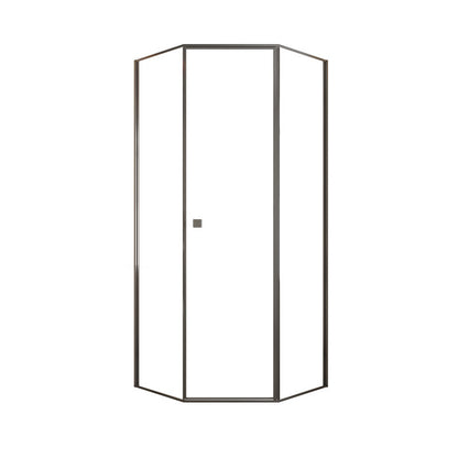 Pivot Framed Shower Bath Door Transparent Clear Shower Bath Door Black 35.4"L x 35.4"W x 76.8"H Right Clearhalo 'Bathroom Remodel & Bathroom Fixtures' 'Home Improvement' 'home_improvement' 'home_improvement_shower_tub_doors' 'Shower and Tub Doors' 'shower_tub_doors' 'Showers & Bathtubs' 7362695