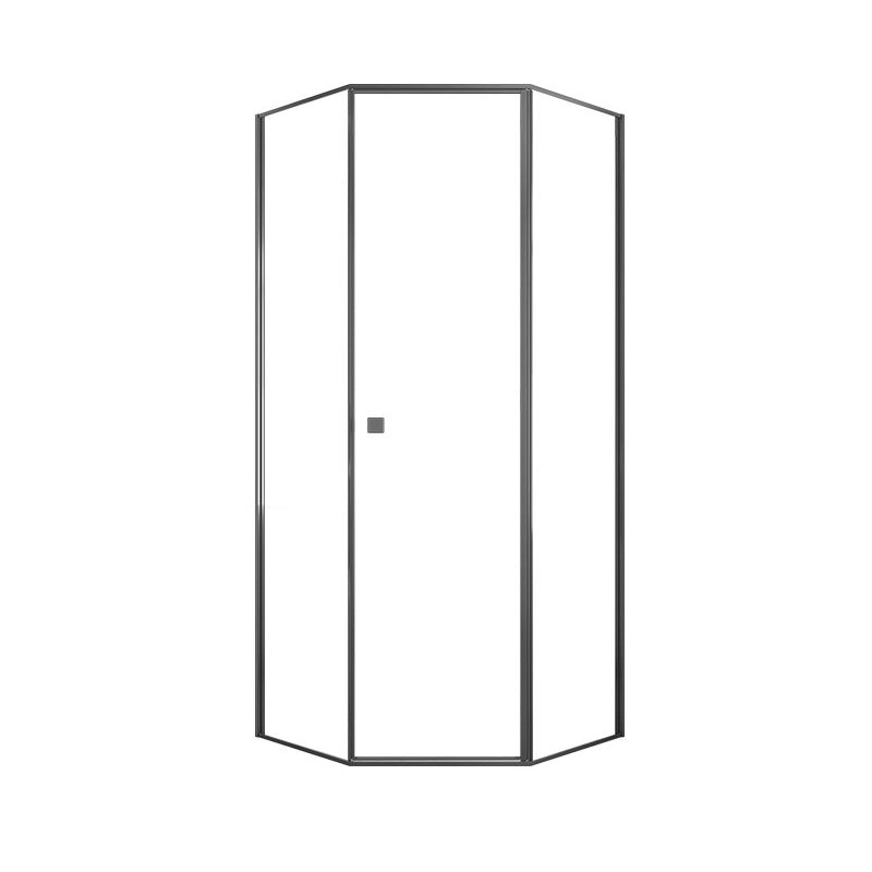 Pivot Framed Shower Bath Door Transparent Clear Shower Bath Door Black 39.4"L x 39.4"W x 76.8"H Right Clearhalo 'Bathroom Remodel & Bathroom Fixtures' 'Home Improvement' 'home_improvement' 'home_improvement_shower_tub_doors' 'Shower and Tub Doors' 'shower_tub_doors' 'Showers & Bathtubs' 7362698