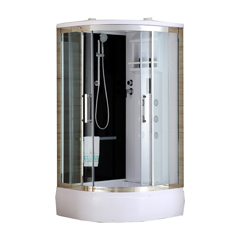 Framed Stainless Steel Tub & Shower Kit Rounded Clear Shower Stall Clearhalo 'Bathroom Remodel & Bathroom Fixtures' 'Home Improvement' 'home_improvement' 'home_improvement_shower_stalls_enclosures' 'Shower Stalls & Enclosures' 'shower_stalls_enclosures' 'Showers & Bathtubs' 7362764