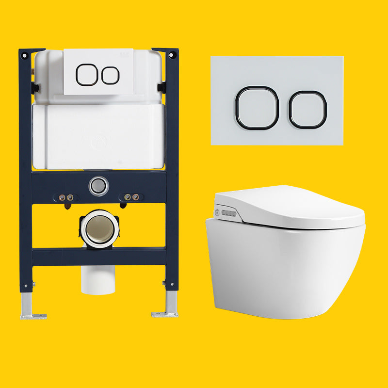 Modern Wall Mounted Bidet Foot Sensor White Temperature Control Bidet with Low Water Tank Clearhalo 'Bathroom Remodel & Bathroom Fixtures' 'Bidets' 'Home Improvement' 'home_improvement' 'home_improvement_bidets' 'Toilets & Bidets' 7362818