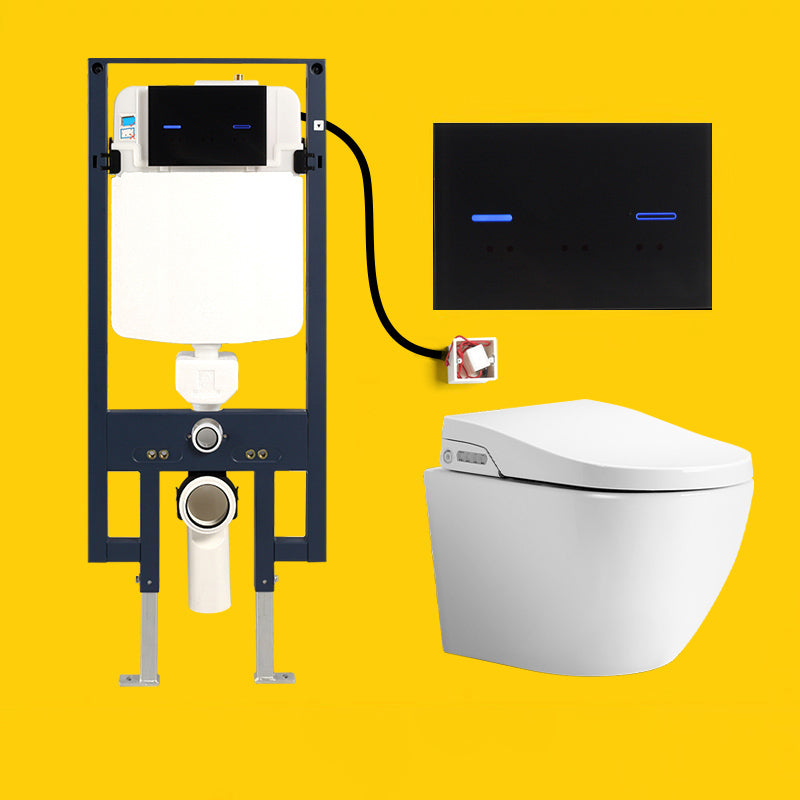 Modern Wall Mounted Bidet Foot Sensor White Temperature Control Bidet with Hidden Tank Clearhalo 'Bathroom Remodel & Bathroom Fixtures' 'Bidets' 'Home Improvement' 'home_improvement' 'home_improvement_bidets' 'Toilets & Bidets' 7362819