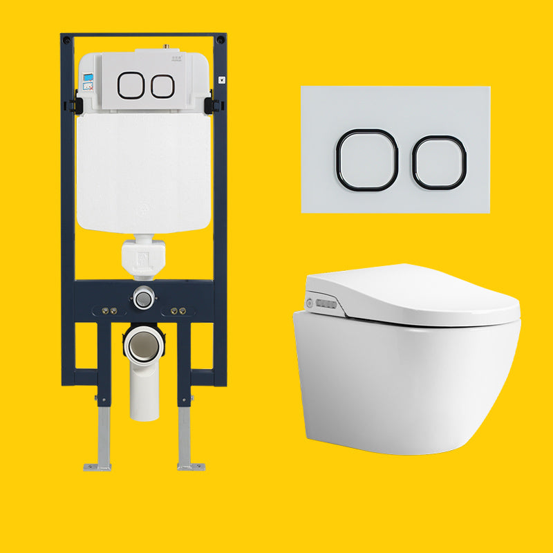 Modern Wall Mounted Bidet Foot Sensor White Temperature Control Toilet & Slim Water Tank Clearhalo 'Bathroom Remodel & Bathroom Fixtures' 'Bidets' 'Home Improvement' 'home_improvement' 'home_improvement_bidets' 'Toilets & Bidets' 7362821