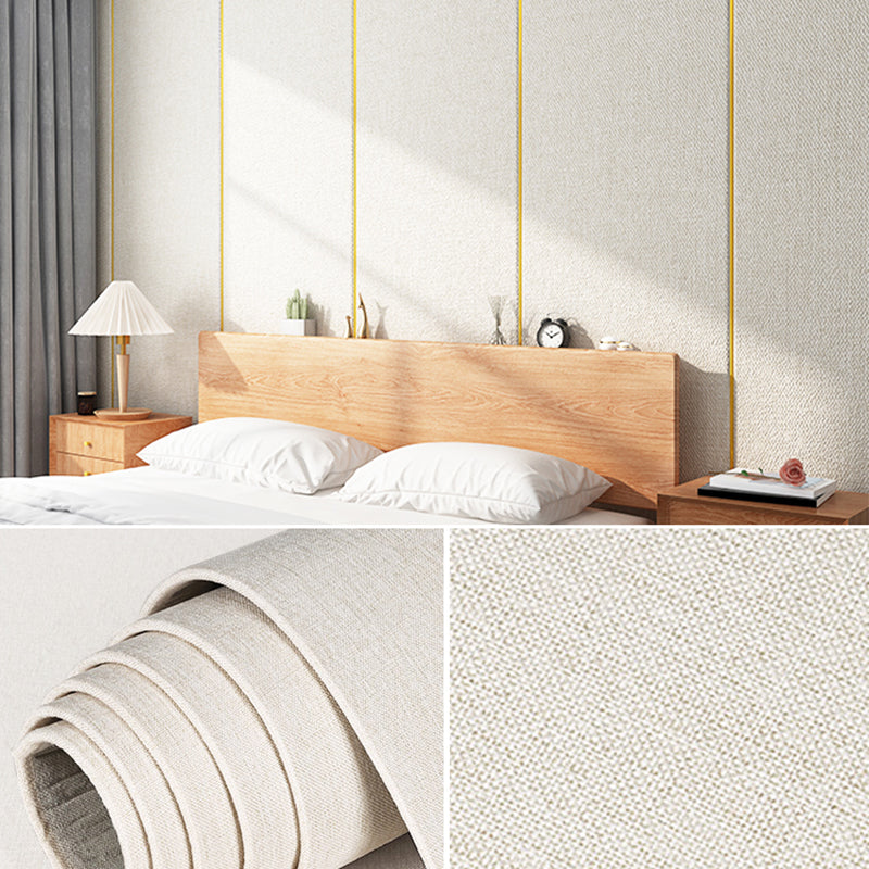 Modern Flax Wall Covering Paneling Textured Wall Interior Anti-collision Plank White Clearhalo 'Flooring 'Home Improvement' 'home_improvement' 'home_improvement_wall_paneling' 'Wall Paneling' 'wall_paneling' 'Walls & Ceilings' Walls and Ceiling' 7363813