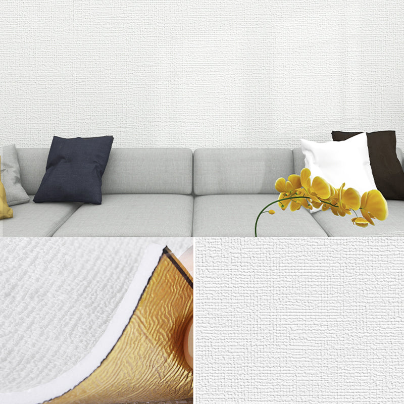 Modern Flax Wall Covering Paneling Textured Wall Interior Wear Resistant Wall Panels White Clearhalo 'Flooring 'Home Improvement' 'home_improvement' 'home_improvement_wall_paneling' 'Wall Paneling' 'wall_paneling' 'Walls & Ceilings' Walls and Ceiling' 7363826