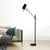White/Black and Wood Tube Floor Lamp Modernist Iron 1 Light Swing Arm Standing Floor Light Black Clearhalo 'Floor Lamps' 'Lamps' Lighting' 736395