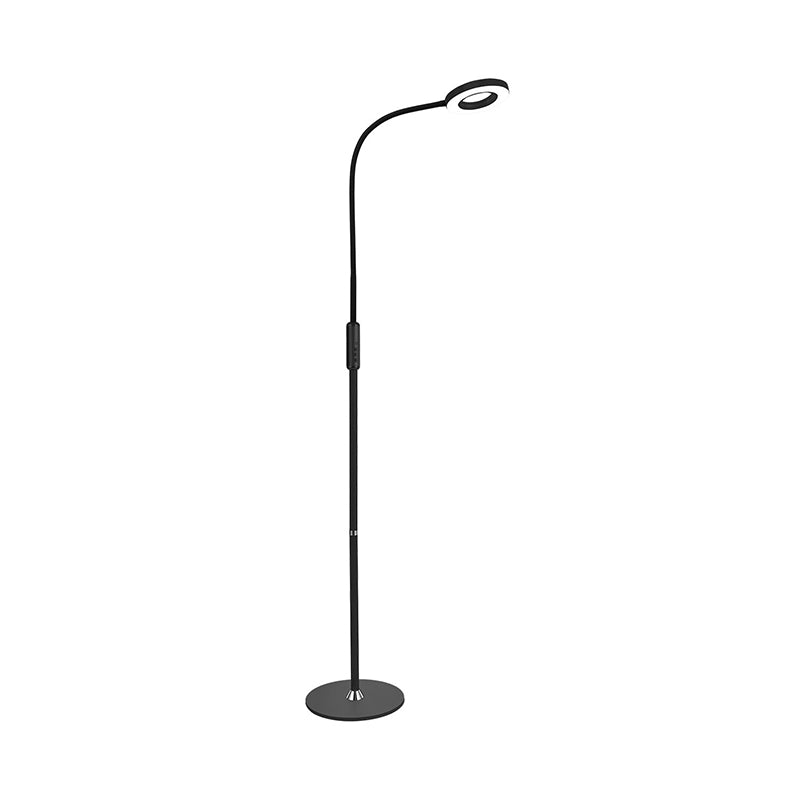 Metal Loop Floor Standing Lamp Modernist White/Black Curved LED Floor Light for Living Room Clearhalo 'Floor Lamps' 'Lamps' Lighting' 736408