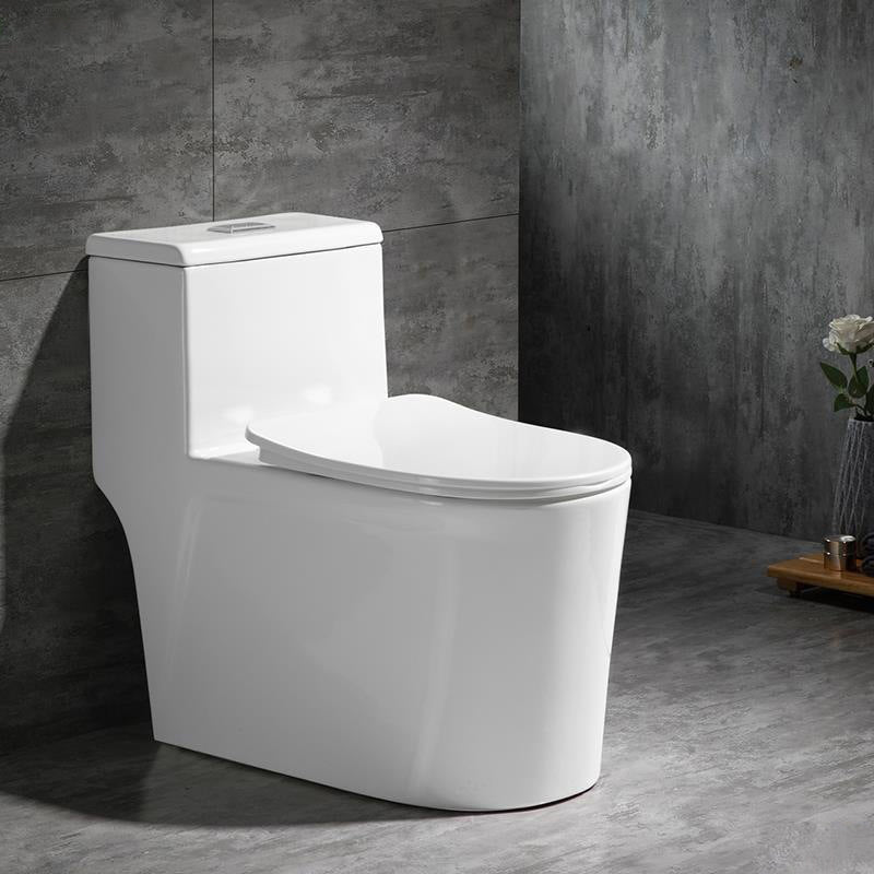Contemporary Siphon Jet Flush Toilet White Urine Toilet with Seat for Bathroom 15"L x 27"W x 26"H 16" Clearhalo 'Bathroom Remodel & Bathroom Fixtures' 'Home Improvement' 'home_improvement' 'home_improvement_toilets' 'Toilets & Bidets' 'Toilets' 7364087