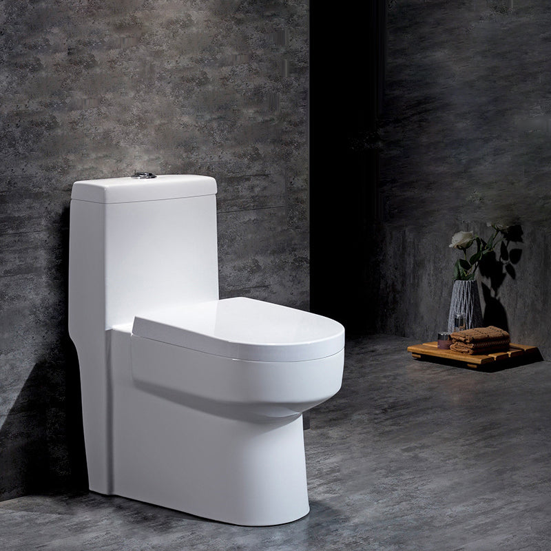 Contemporary Siphon Jet Flush Toilet White Urine Toilet with Seat for Bathroom 14"L x 25"W x 29"H Clearhalo 'Bathroom Remodel & Bathroom Fixtures' 'Home Improvement' 'home_improvement' 'home_improvement_toilets' 'Toilets & Bidets' 'Toilets' 7364088