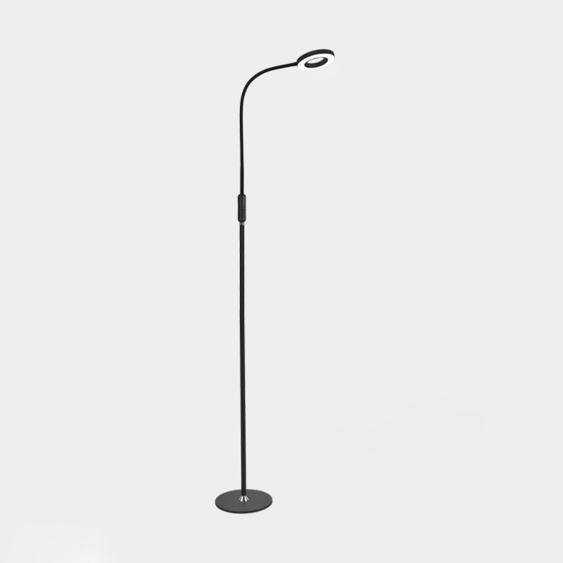 Metal Loop Floor Standing Lamp Modernist White/Black Curved LED Floor Light for Living Room Clearhalo 'Floor Lamps' 'Lamps' Lighting' 736409