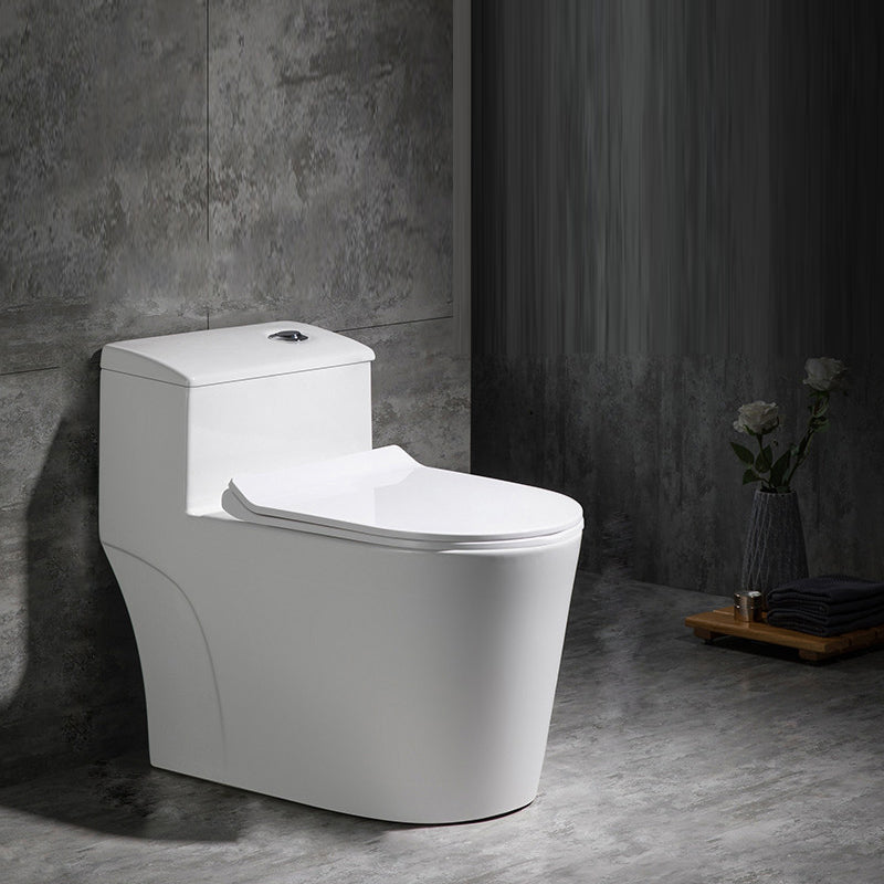 Contemporary Siphon Jet Flush Toilet White Urine Toilet with Seat for Bathroom 16"L x 28"W x 24"H Clearhalo 'Bathroom Remodel & Bathroom Fixtures' 'Home Improvement' 'home_improvement' 'home_improvement_toilets' 'Toilets & Bidets' 'Toilets' 7364095