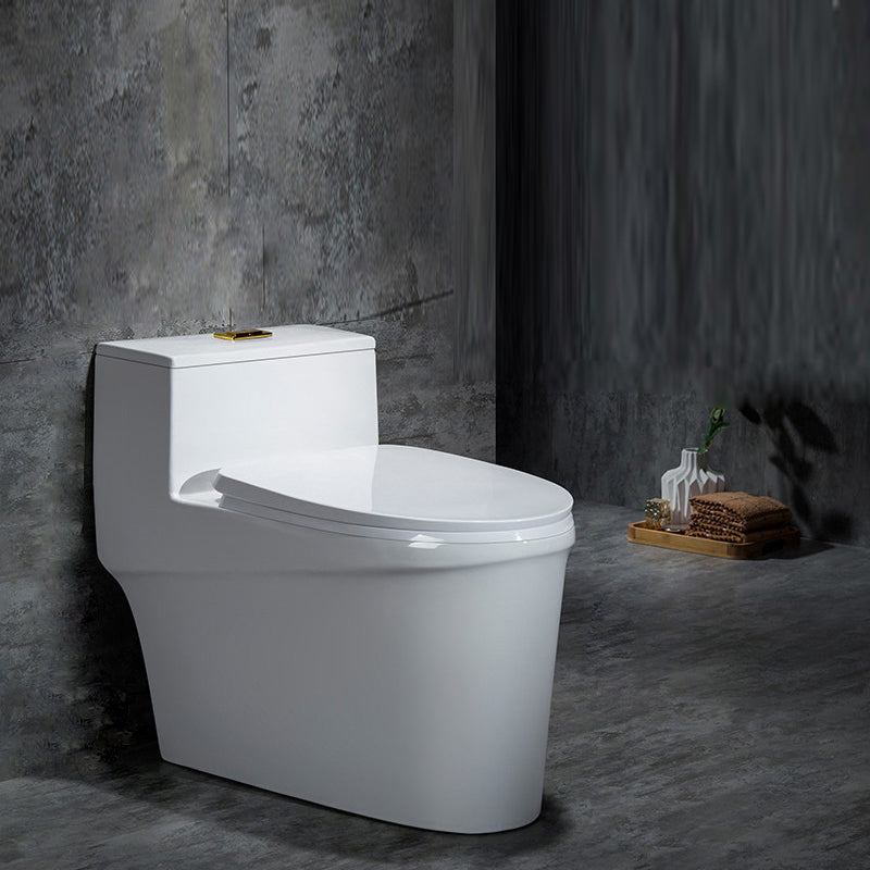Contemporary Siphon Jet Flush Toilet White Urine Toilet with Seat for Bathroom 17"L x 28"W x 25"H Clearhalo 'Bathroom Remodel & Bathroom Fixtures' 'Home Improvement' 'home_improvement' 'home_improvement_toilets' 'Toilets & Bidets' 'Toilets' 7364099